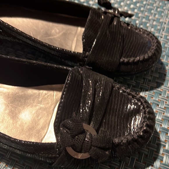 ANNE KLEIN Black Patent Leather Loafer Shoe Sz 9M - Picture 5 of 7